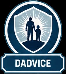 Dadvice logo showing a silhouette of a dad holding a child's hand.